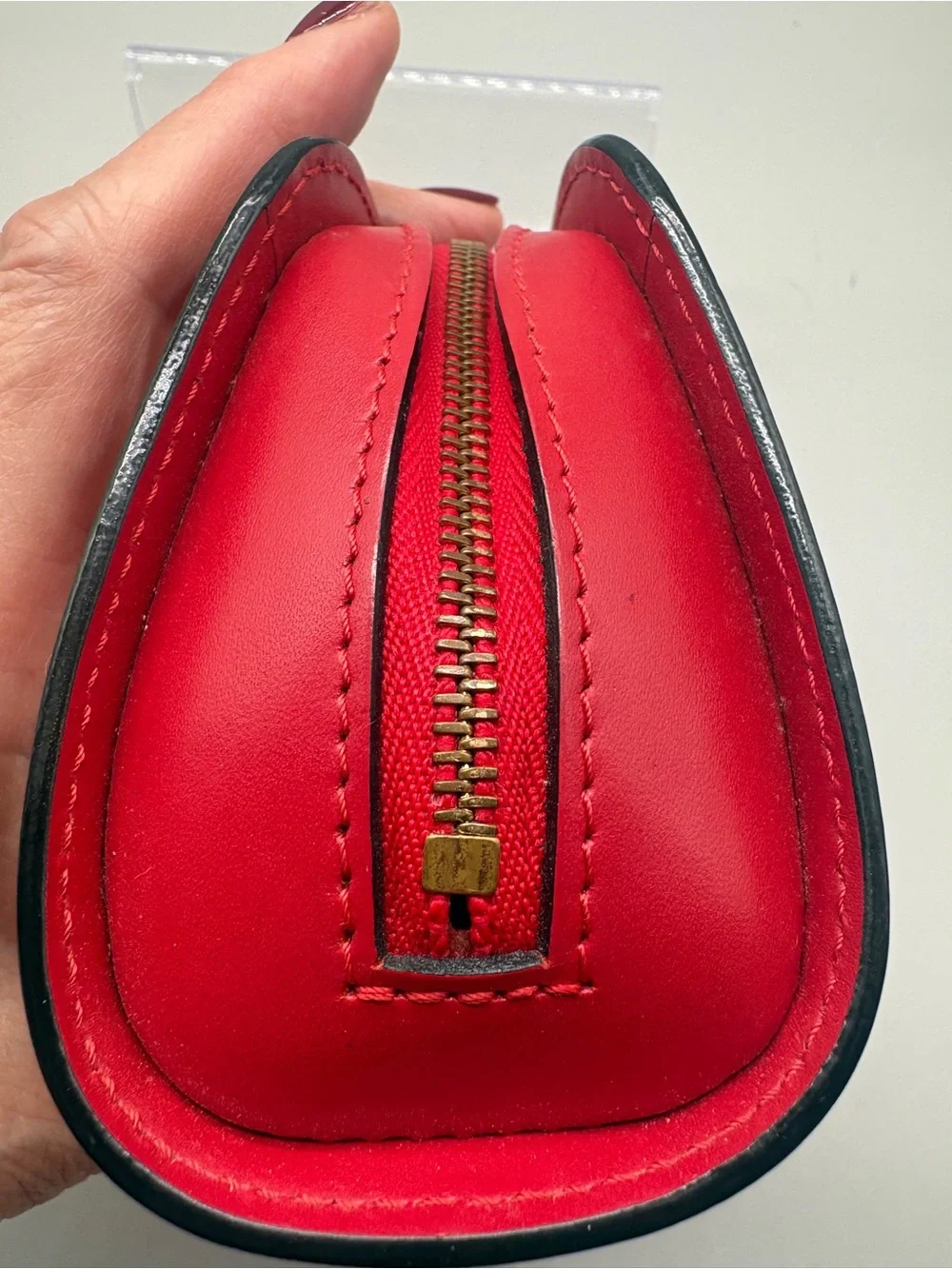 Louis Vuitton Red Epi Leather Dauphine PM Cosmetic Pouch Vintage